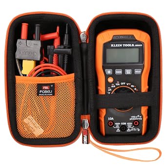 FBLFOBELI Case for Klein Tools MM300/MM325/MM400/MM420 Digital Multimeter | PU Hard Shell, for Klein Tools ET270/MM460S Digital Multimeter, Shockproof & Water-Resistant, Mesh Pocket, Tool Carrying Bag