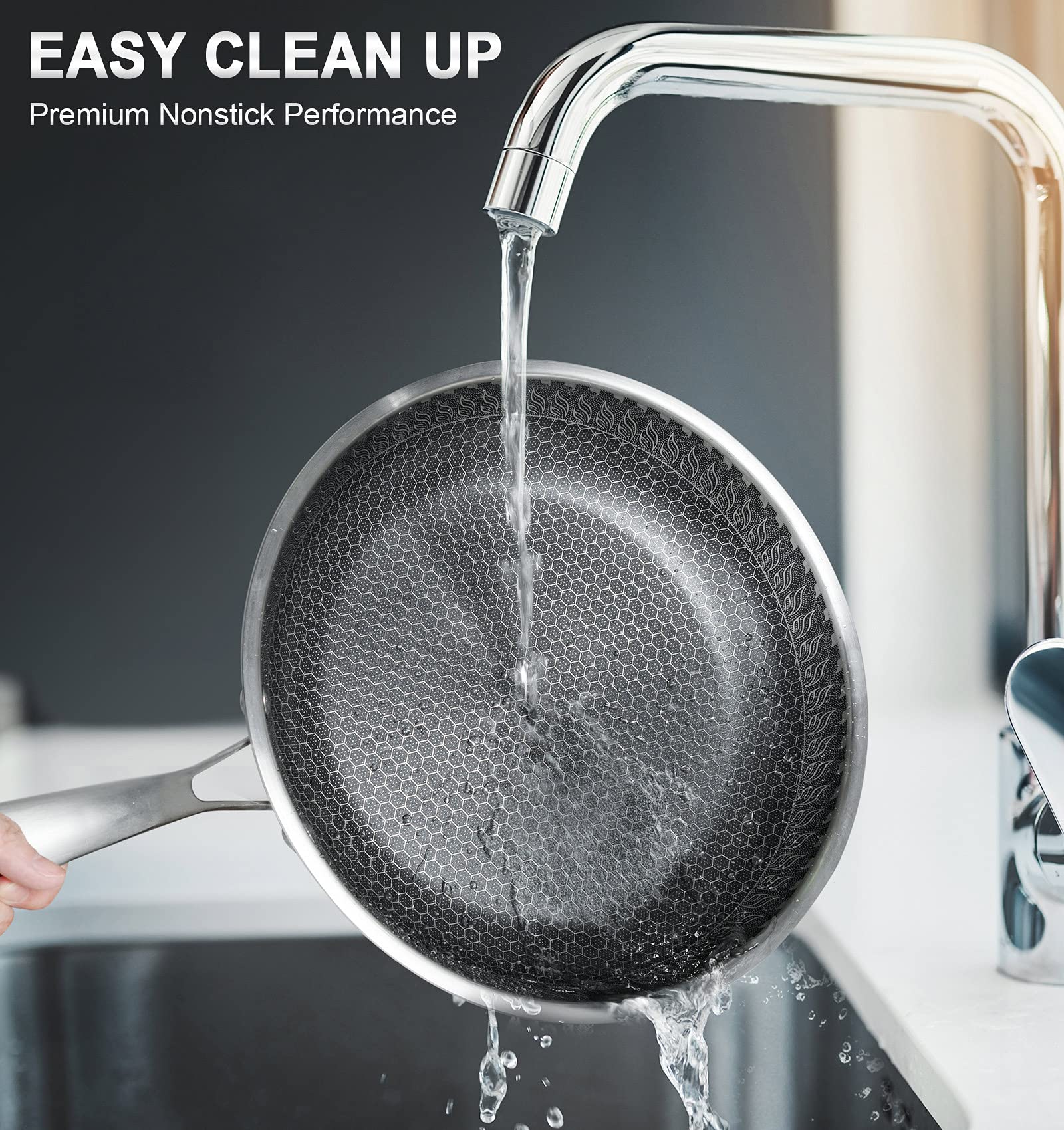 Buy MICHELANGELO Wok Pan with Lid, Stainless Steel Wok 12 Inch, Woks