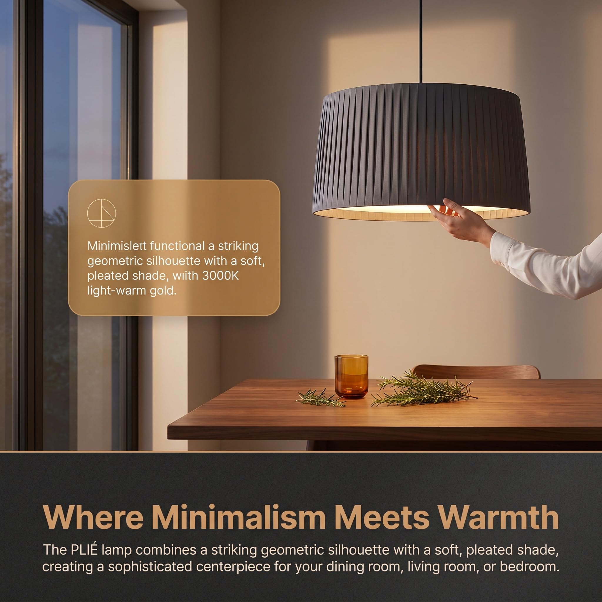 BARCELONA LED Pendelleuchte PLIÉ E27 Stoffschirm Grau | Plissierter Stoffschirm, Ø70cm, Höhenverstellbares Kabel, Max.40W, IP20, Innenbereich, Wohn- & Esszimmer