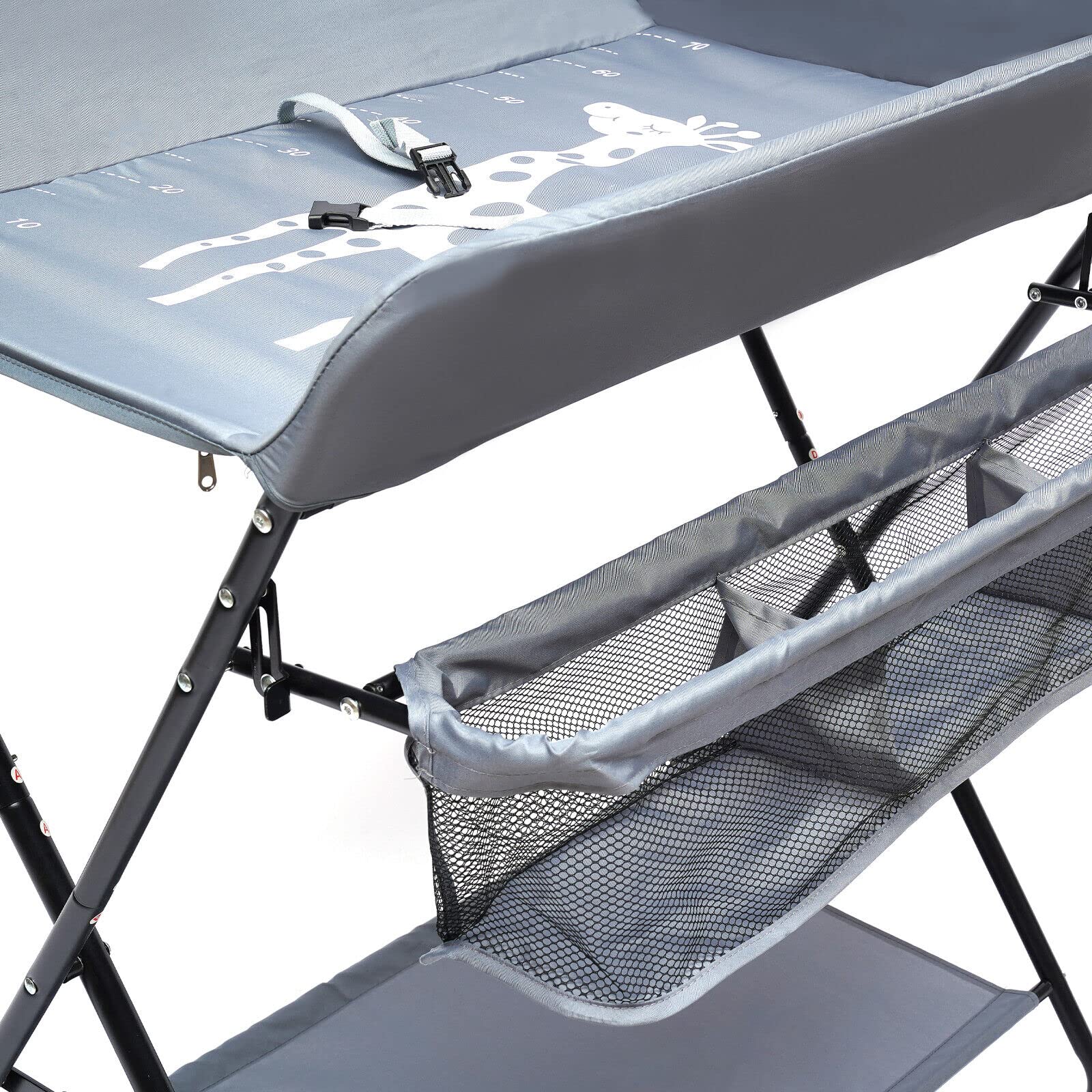 Cambiador de bebé para niños, plegable, con divisor extraíble, equipada, cambiador, cinturón de seguridad (con reposapiés)