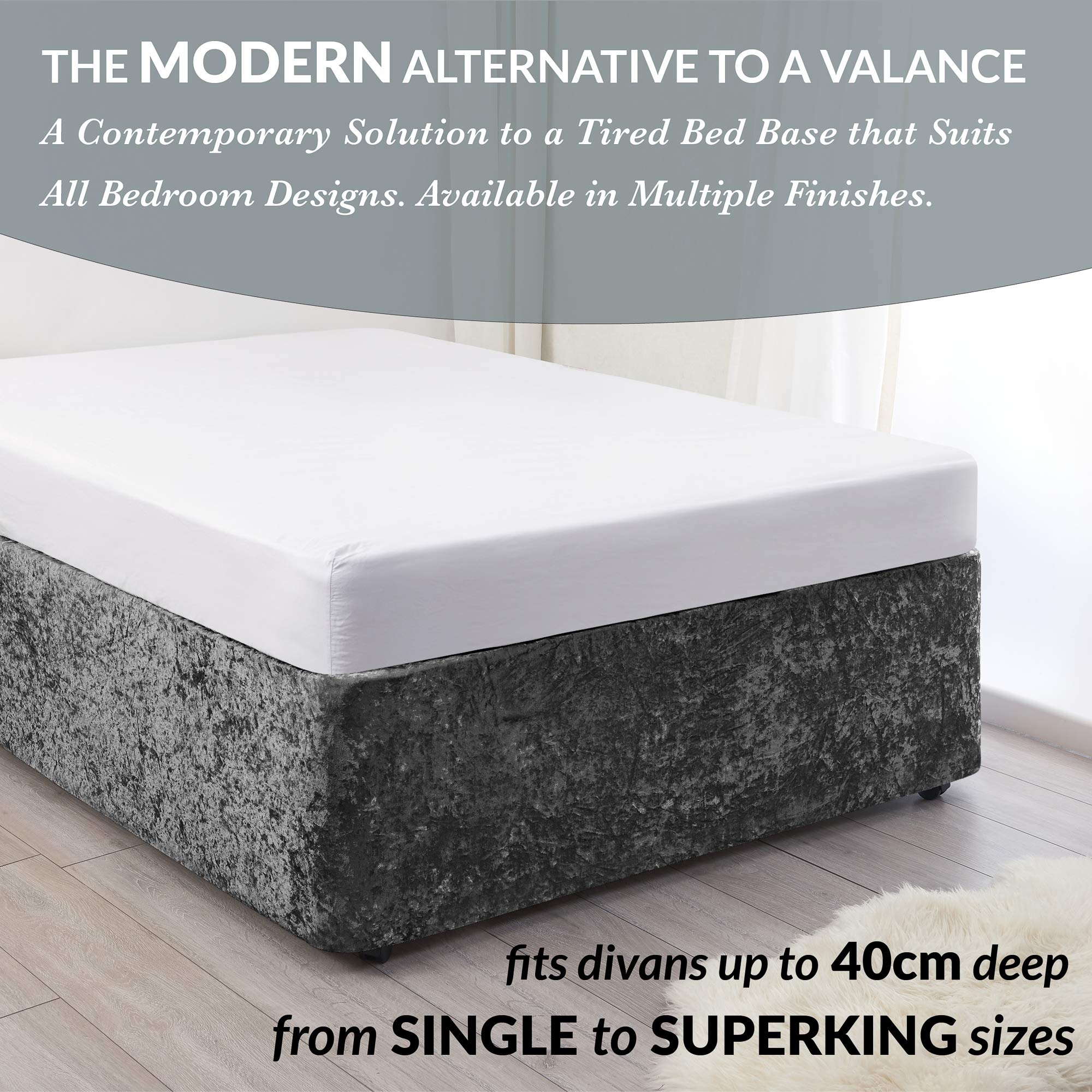 Buy viceroy bedding BED WRAP Crushed Velvet Divan Bed Base COVER