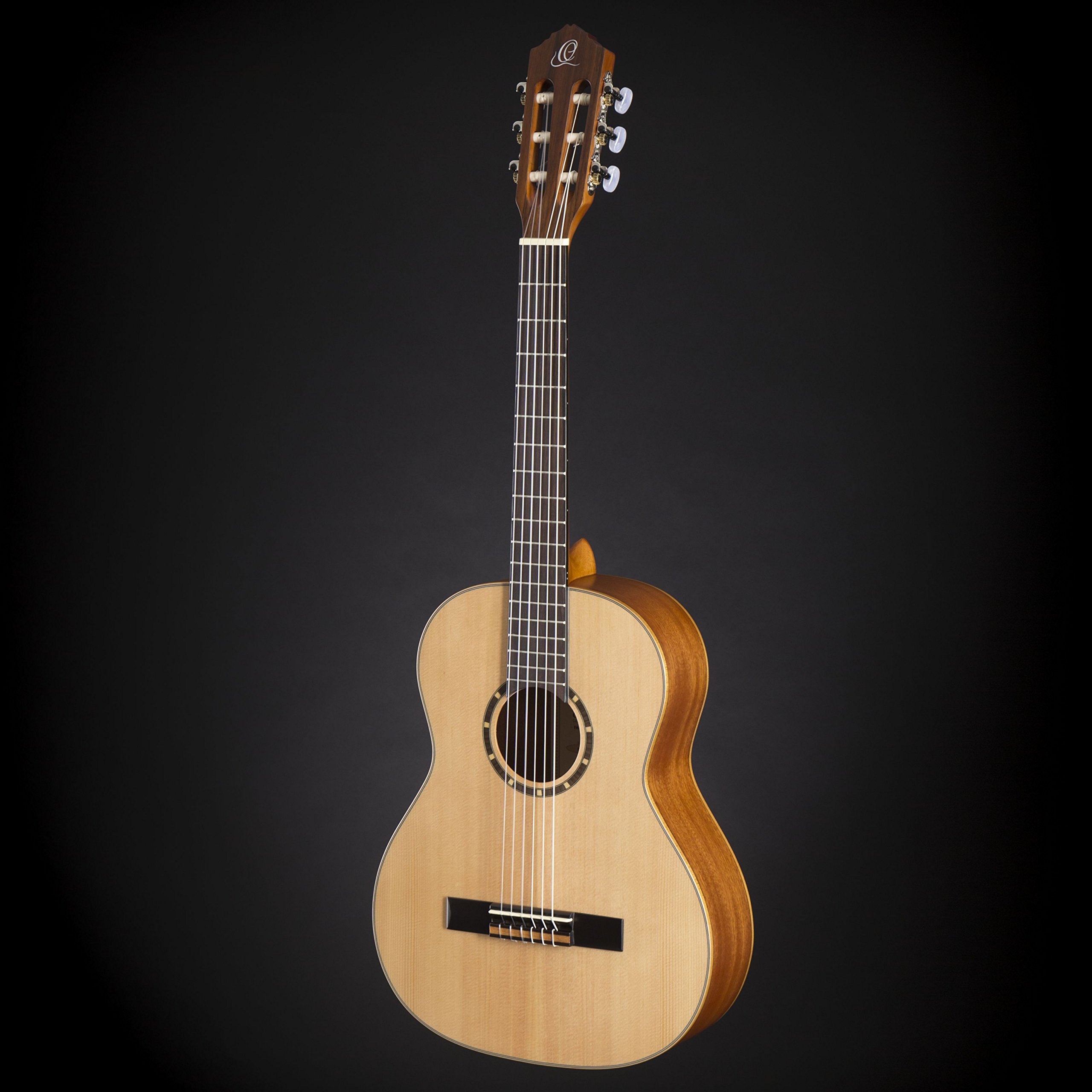 Ortega Guitars Konzert Gitarre Linkshänder – 3/4 – Family Series – Inklusive Gig Bag – Fichte, Mahagoni, Natur (R121L-3/4)