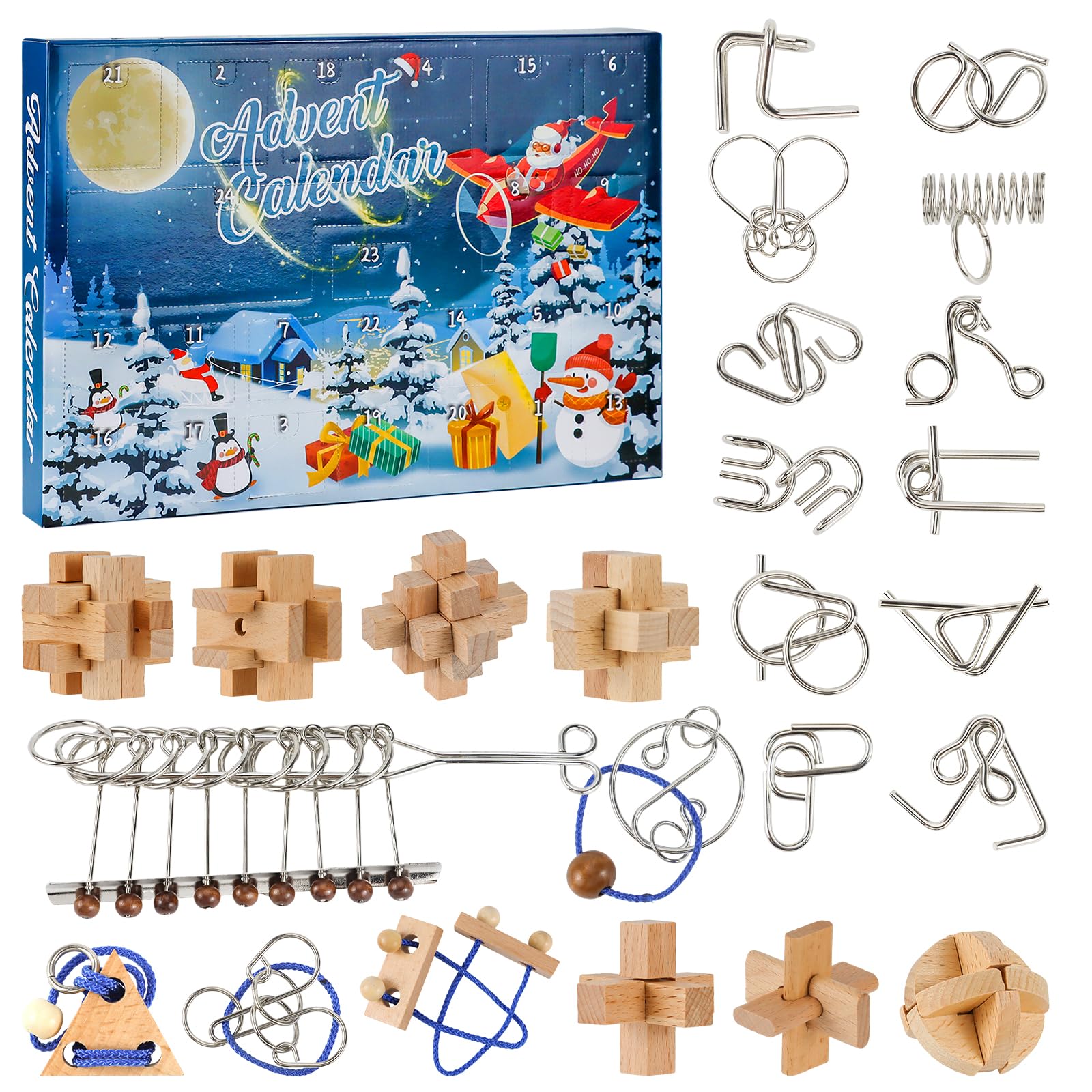 Produktbild von Adventskalender 2025 Weihnachts Puzzle Für Erwachsene Kinder