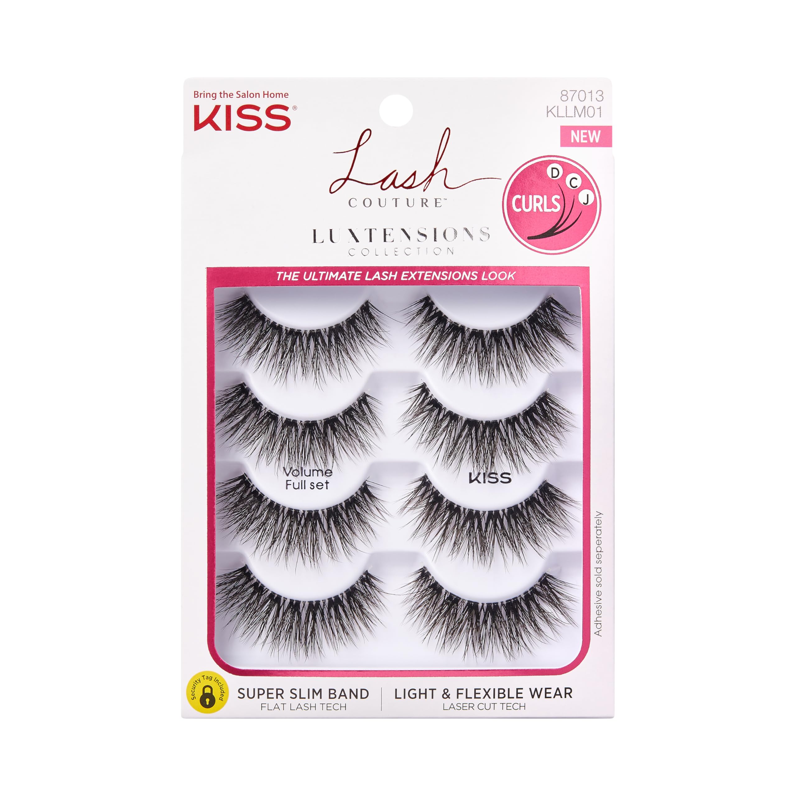 Lash Couture LuXtensions Collection False Eyelashes Multipack, Flat Lash Technology, Super Slim Lash Band, Real Lash Extension Fibers, Reusable Strip Lashes, Volume Full Set', 4 Pairs
