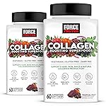 FORCE FACTOR Collagen Boosting Superfoods, Vegan Collagen Booster for Women, With Biotin, Hyaluronic Acid, and Vitamin C, For Hair, Skin, Nails, & Joint Support, Tropical Fruit, 120 Soft Chews, 2-Pack