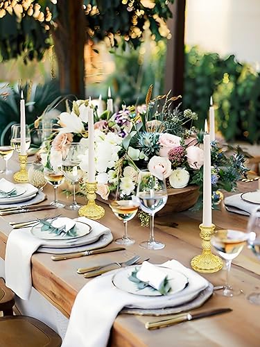 Miniatura 3 de Portavelas de cristal, portavelas cónico a rayas, juego de 6 candelabros para centros de mesa, decoración del hogar, bodas, festivales y fiestas