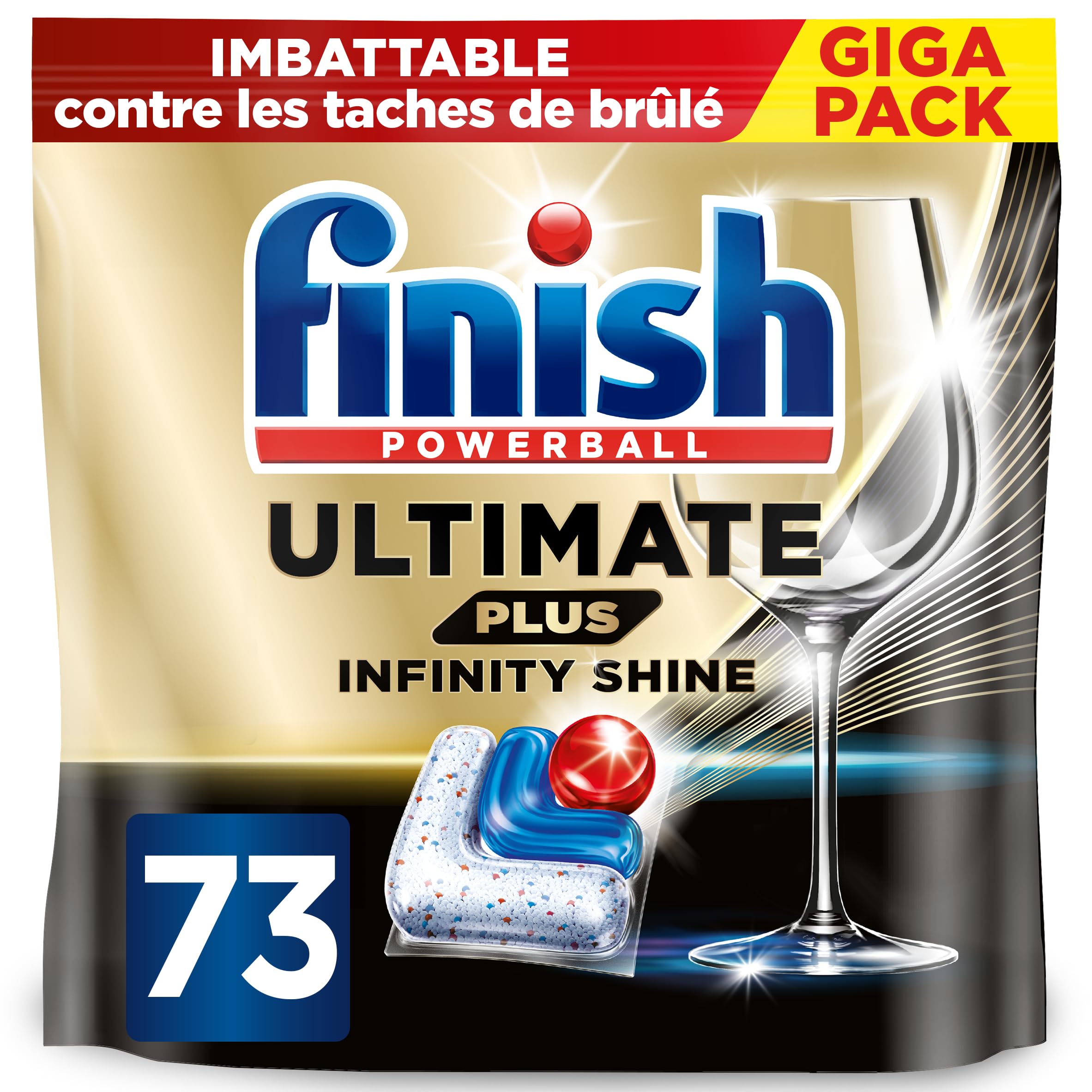 Finish Ultimate Plus Infinity Shine Pastilles Lave-Vaisselle, Propreté Intense & Brillance Étincelante, 146 Capsules