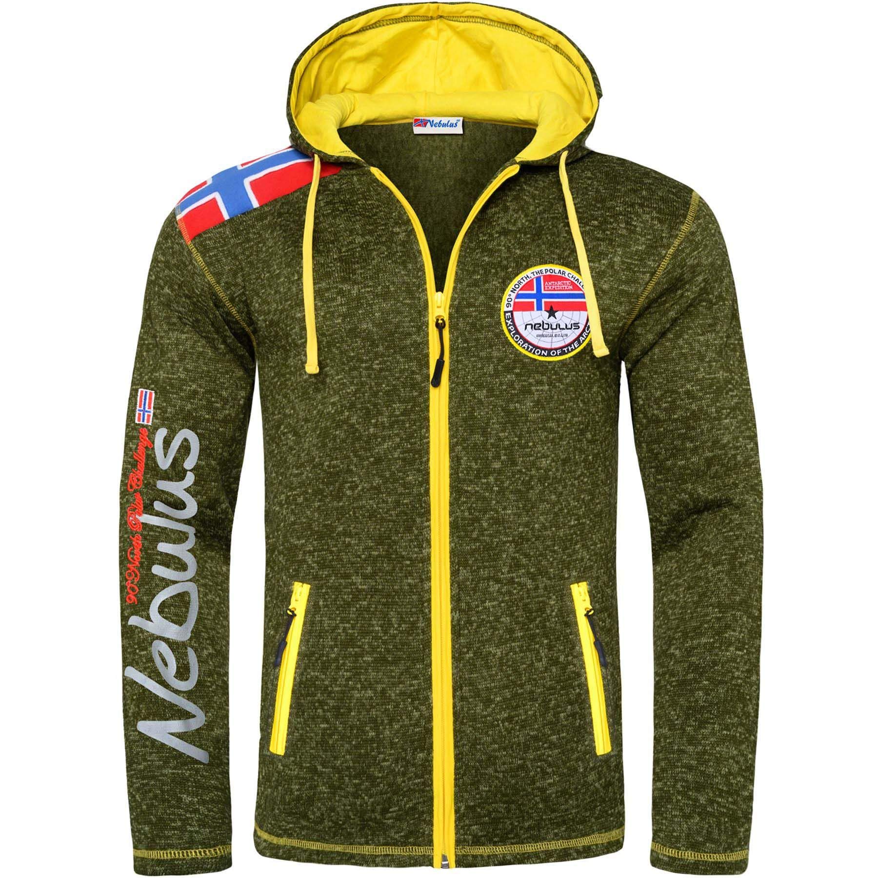 Nebulus Herren Fleecejacke NORSKA, warme Fleece Jacke, mit langem Full-Zip Reißverschluss