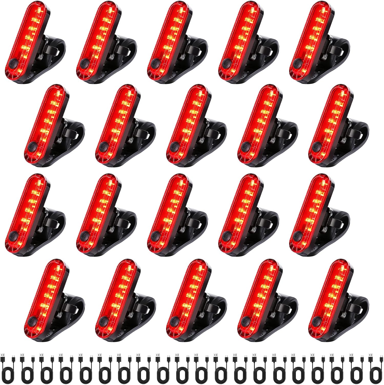 KunHe USB Rechargeable Bike Tail Lights Super Bright Bicycle Rear Safety Light with 4 Light Modes for Skateboards Strollers and Wheelchairs