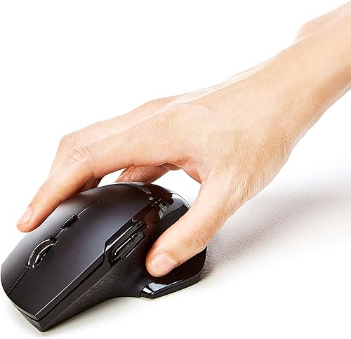 Miniatura 6 de Amazon Basics Ratón inalámbrico ergonómico de tamaño completo con desplazamiento rápido, compatible con PC, Mac, computadora portátil, color negro