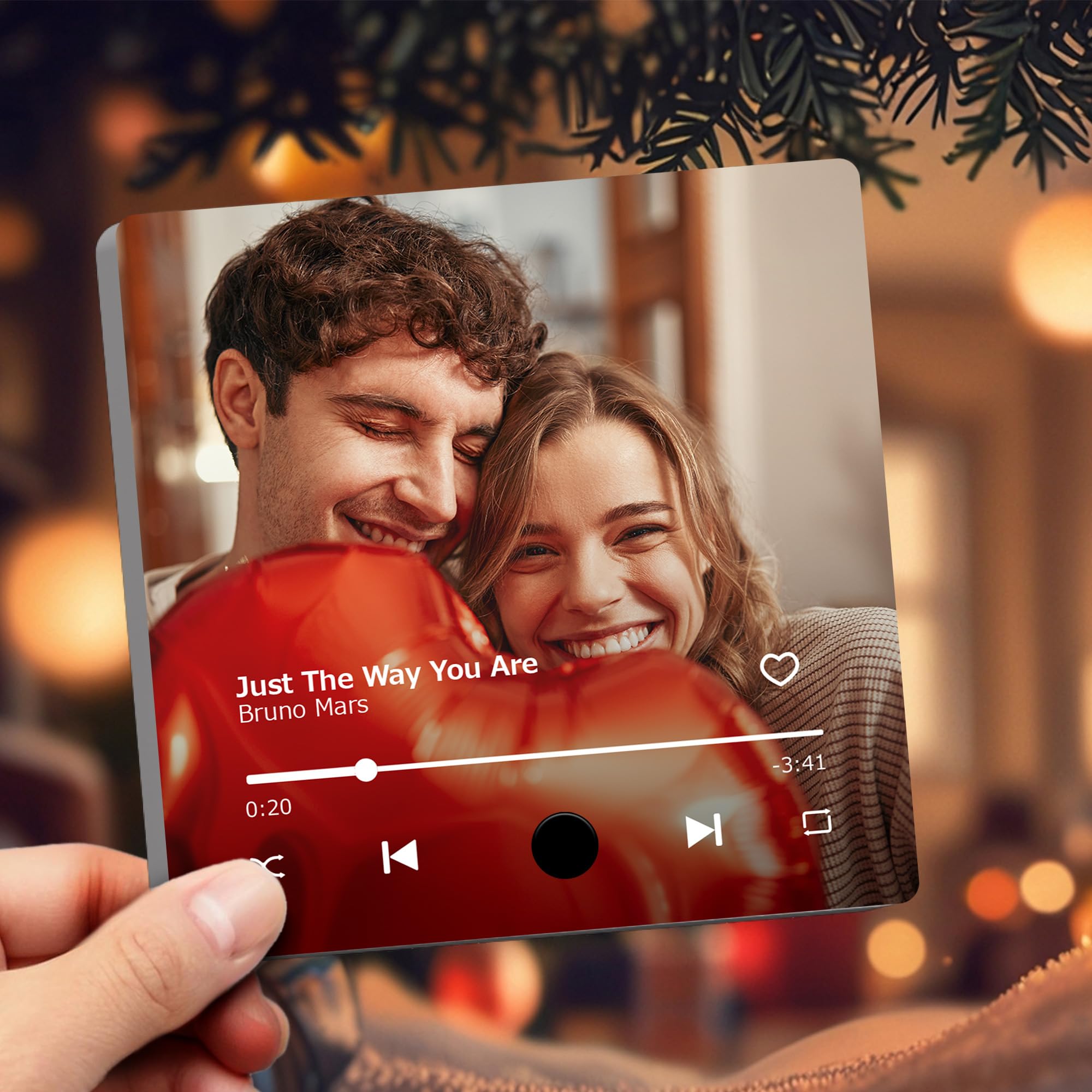 SpecialOnly Custom Music Fridge Magnets with Photo - Music Plaque for Spotify - Personalized Photo Gifts for Girlfriend Boyfriend Couples - Gift for Her Him on Anniversary Birthday