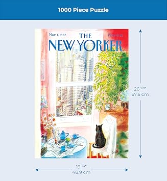 New York Puzzle Company - New Yorker Cat's Eye View - 1000 Piece Jigsaw Puzzle for Family Game Nights by Jean-Jacques Sempe