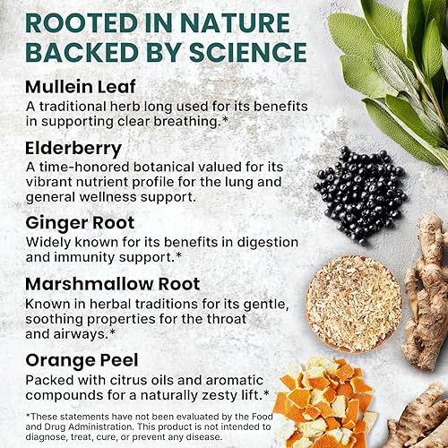 Miniatura 3 de Gotas de gordolobo 5 en 1 para pulmones y bronquiales - Apoyo respiratorio para la salud pulmonar con extracto de hoja de gordolobo para pulmones -