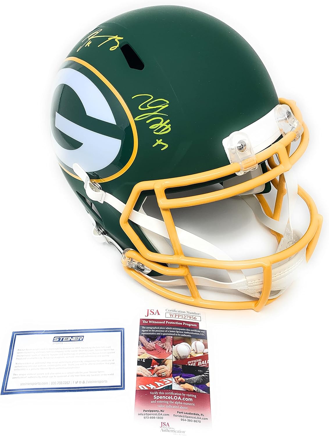 Aaron Rodgers Davante Adams DUAL Green Bay Packers Signed Autograph Full Size RARE AMP Licensed Helmet JSA & Steiner Sports Certified : Collectibles & Fine Art