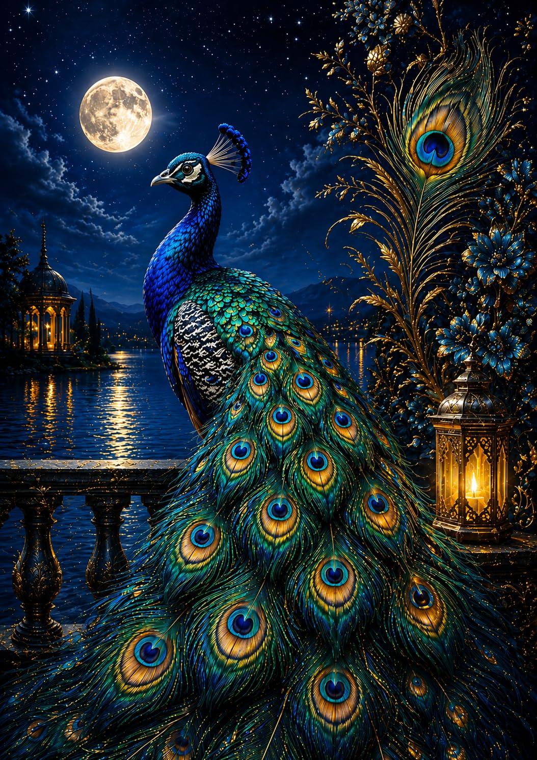 Moonlight Peacock Wall Poster | Premium A3 HD Peacock Nature Wall Art | Luxury Home Decor for Living Room, Bedroom, Hallway, Staircase & Office | Unframed-image-18