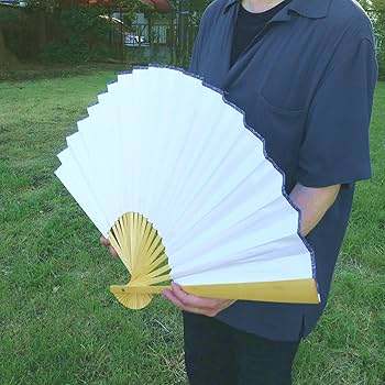 Amazon.co.jp: 飾り扇子 ビッグ 50cm 白扇子 大きい ジャンボ