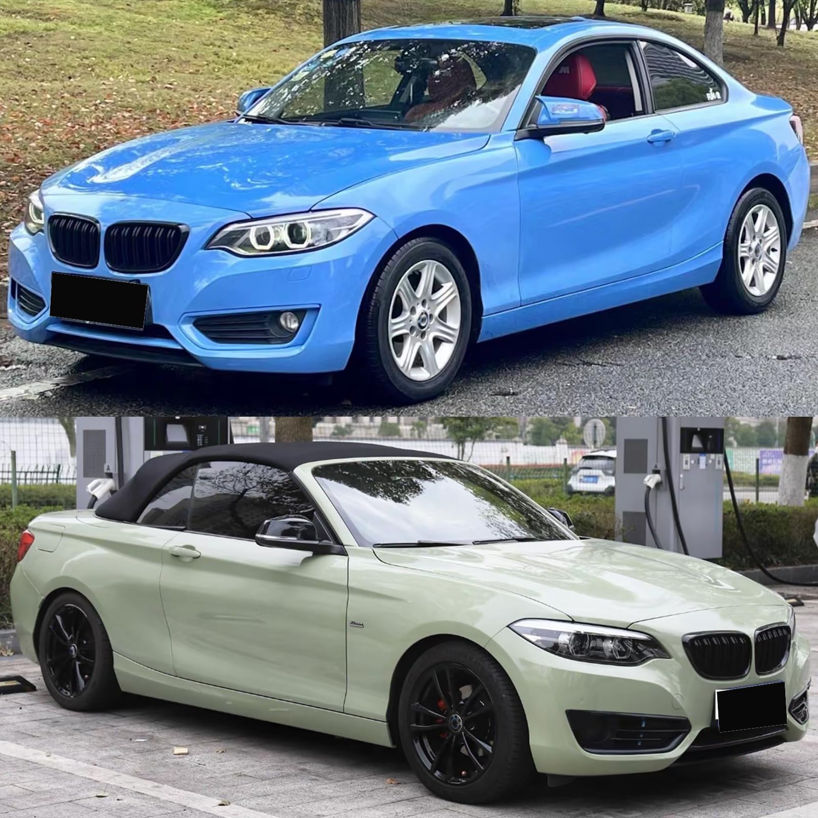 F22 Calandre Noire pour BMW Série 2 F22 Coupé et F23 Cabriolet et M2 F87, Grille Double Sport en Noir Brillant, 2014-2018 (For 2er F22 2014-2018)