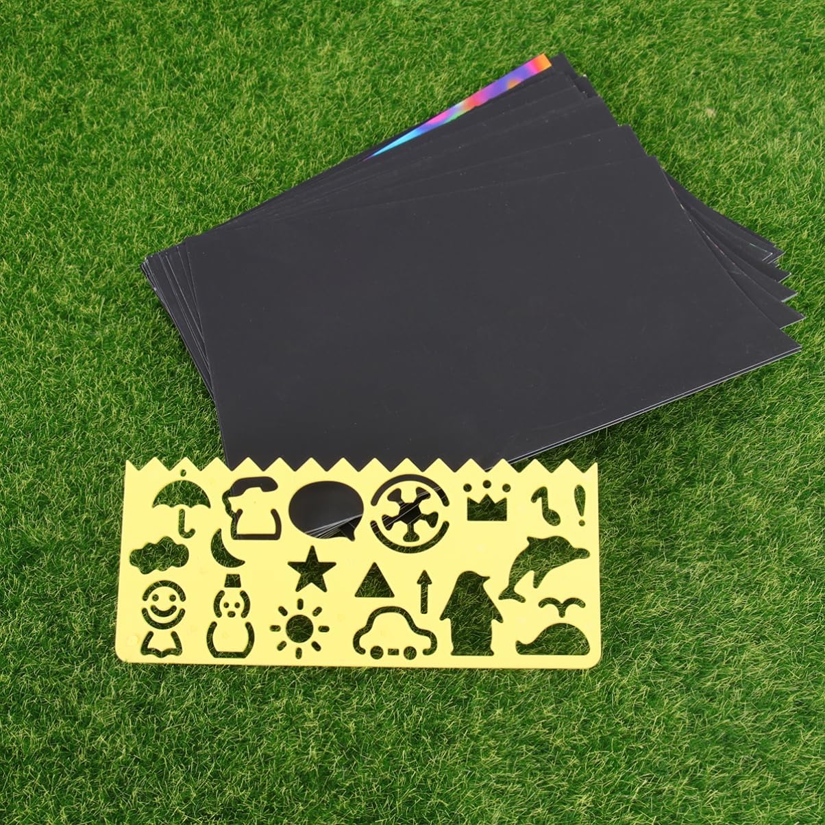 1set Scratch Drawing Papers Scratch Pens DIY Art Boy Girl for Creative Play and Imagination Development