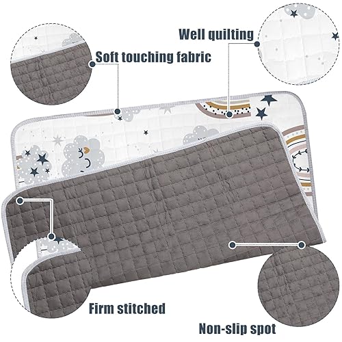 Miniatura 4 de Tapete de juego portátil bohemio para bebé, 43 x 43 pulgadas, lavable, plegable, tapete de juego antideslizante para bebés, tapete de juego para