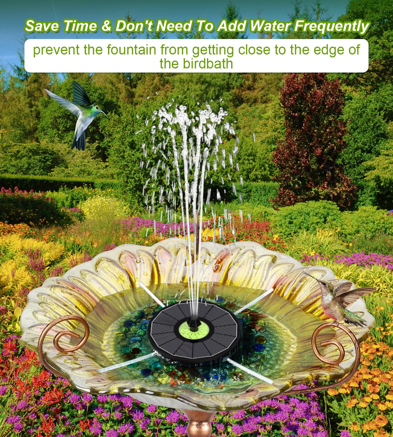 SZMP Fontana Solare 3.5W, Pompa ad Acqua Solare, Fontana da Giardino Esterno con 7 Ugelli & 4 Fissatori per Laghetto, Piscina, Acquario, Vaso dei Pesci e Bagno per Uccelli (Nero)