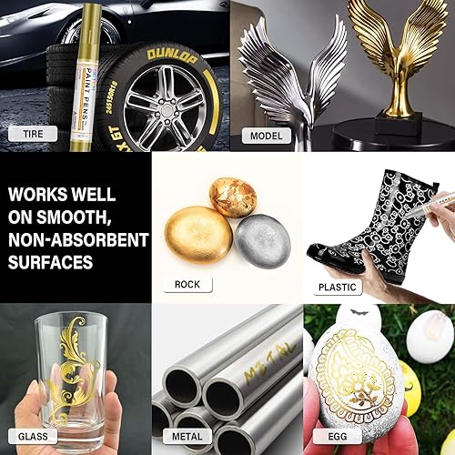 Miniatura 4 de 4 Count Dual Tip Oil Based White Black Paint Markers Paint Pens(0.7mm & 3mm), Permanent Paint Marker, Waterproof, Quick Dry, for Rock Painting,