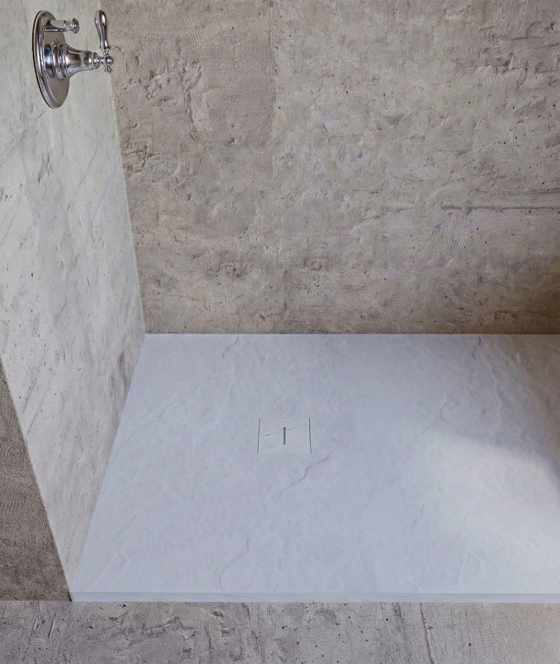 SOULHOME Plato de Ducha Irrompible y Ultraligero Pizarra - 180x80 cm BLANCO | Nueva Tecnología de Resina-Fibra, Antideslizante C3, Extraplano, Incluye Válvula desagüe y Rejilla mismo Color, Recortable