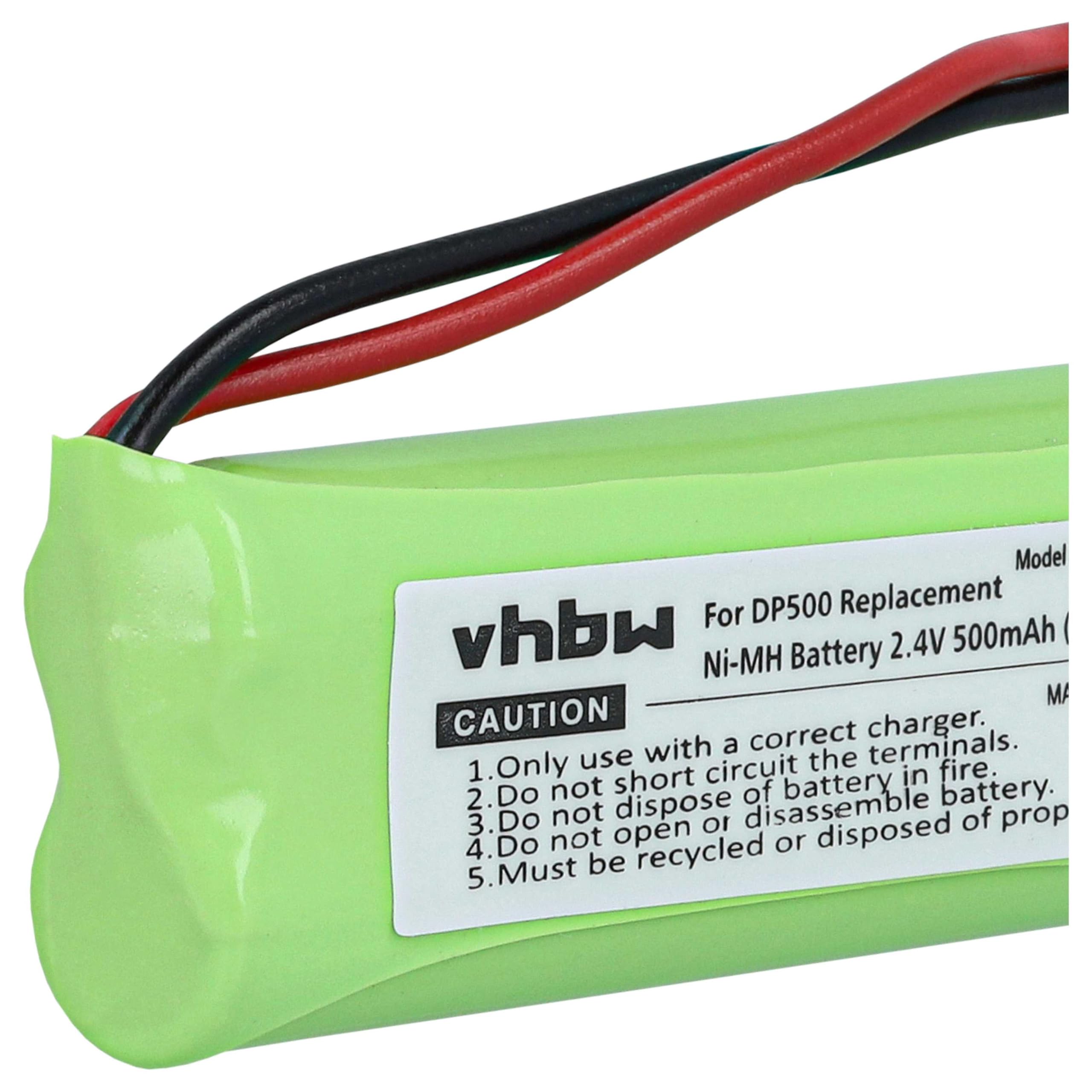 vhbw 2 x bateria pasująca do Medion MD82622, MD83001, MD83022, MD83091, MD83166, MD83274, MD83542, m.in. telefon stacjonarny (500 mAh, 2,4 V, NiMH)