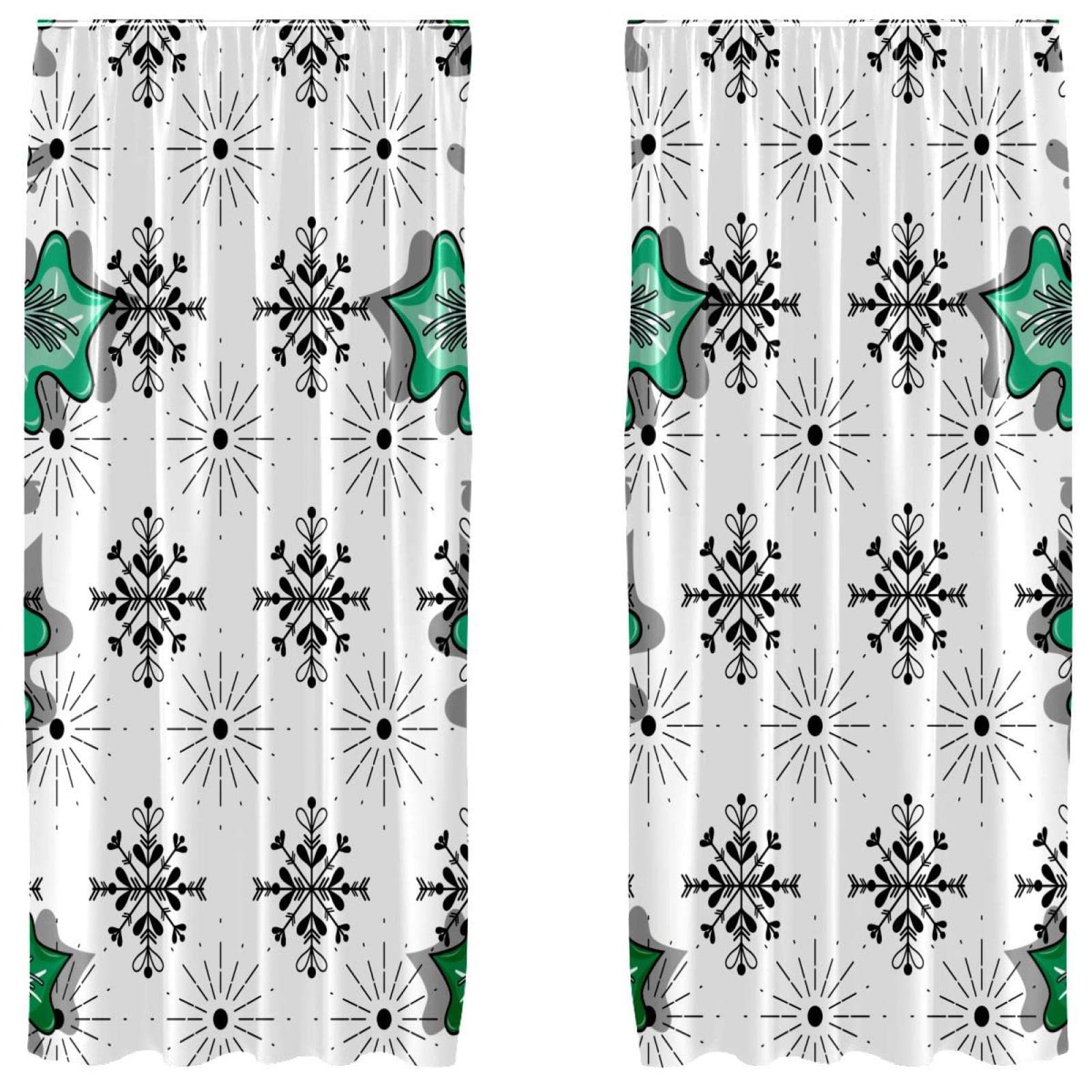 Cortinas opacas de microfibra premium con diseño textil clásico navideño