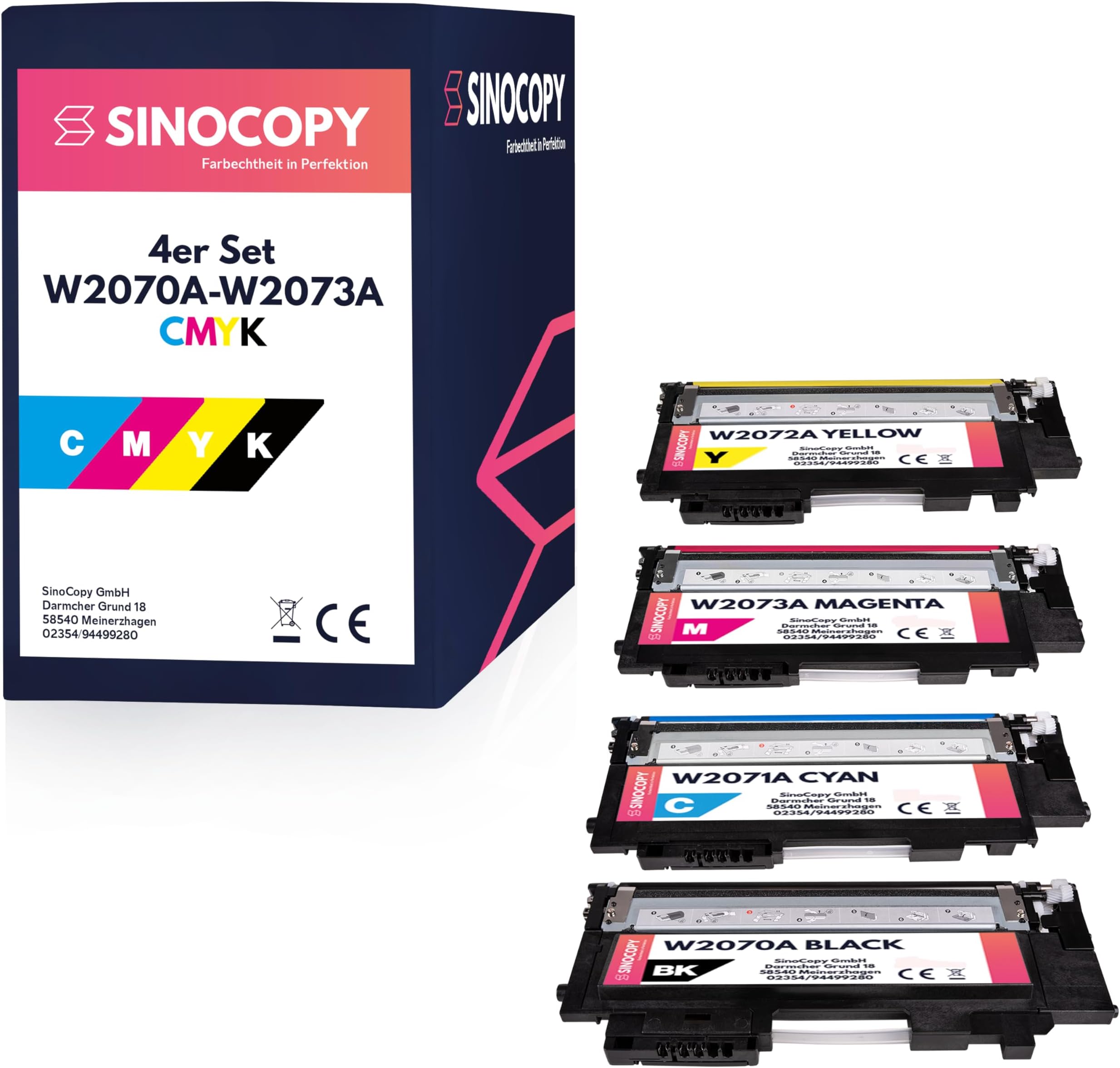 4 XL-Toner kompatibel HP 117A XL / W2070A / W2073A für 1.500/ 1.300