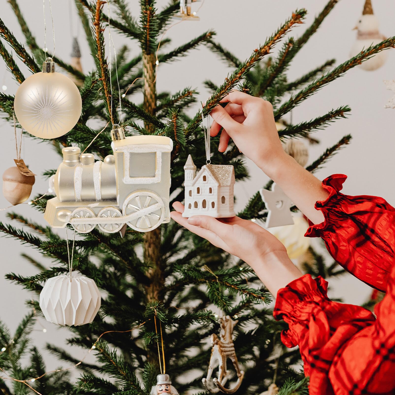 Luxshiny Palle di Natale Decorative Ornamenti di Palla per Albero di Natale Accessori Natalizi da Appendere Decorazioni per Interni e Feste