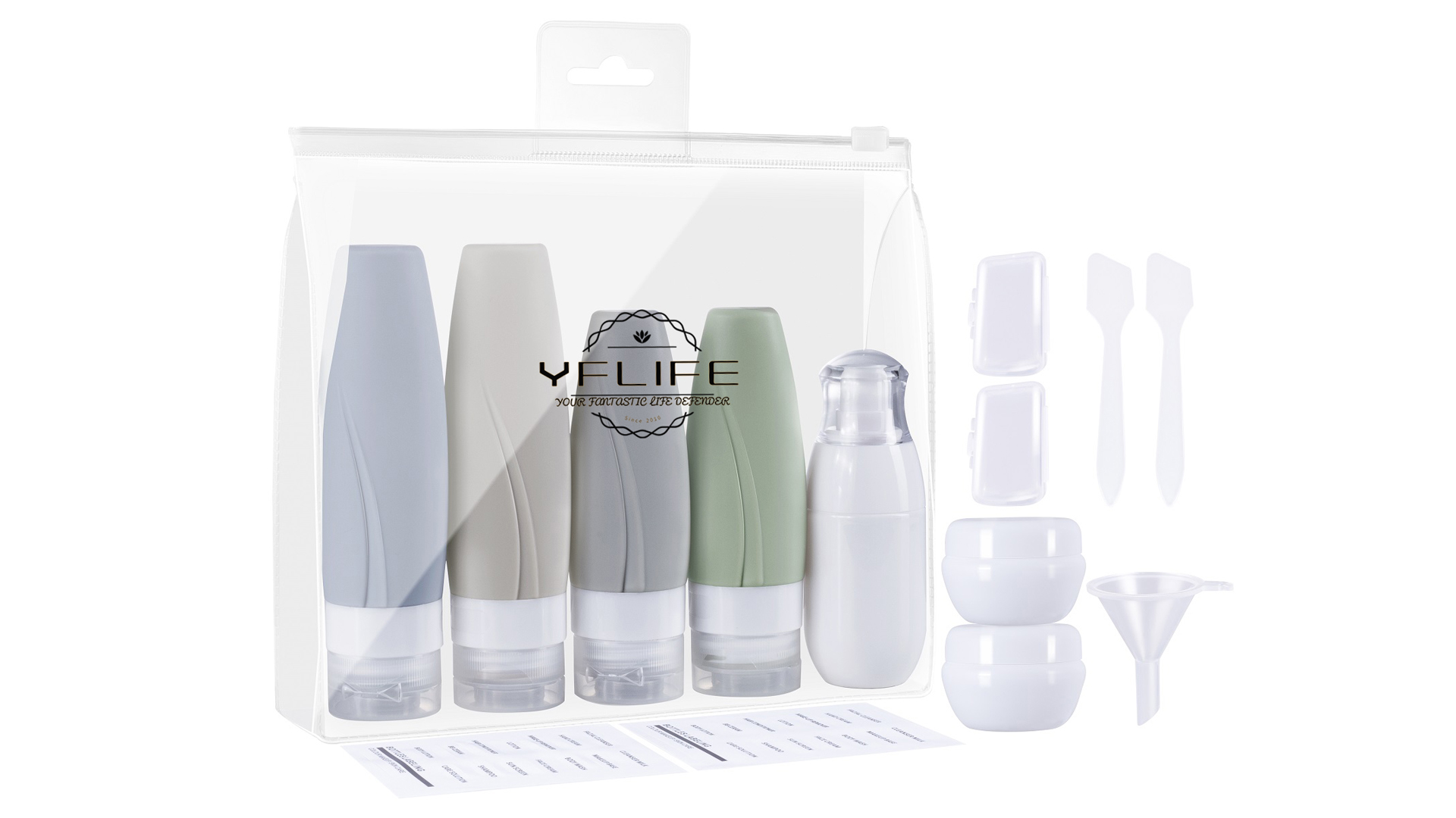Hethyo Travel Bottles For Toiletries 4 Pack 3oz Tsa Approved Auto-Rebound Travel