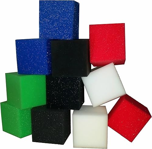 Cubos/bloques de espuma para hoyos de espuma, 108 piezas (rojo) de 4 x 4 x 4 pulgadas (1536) bloques de espuma ignífugos para parques de patinetas,