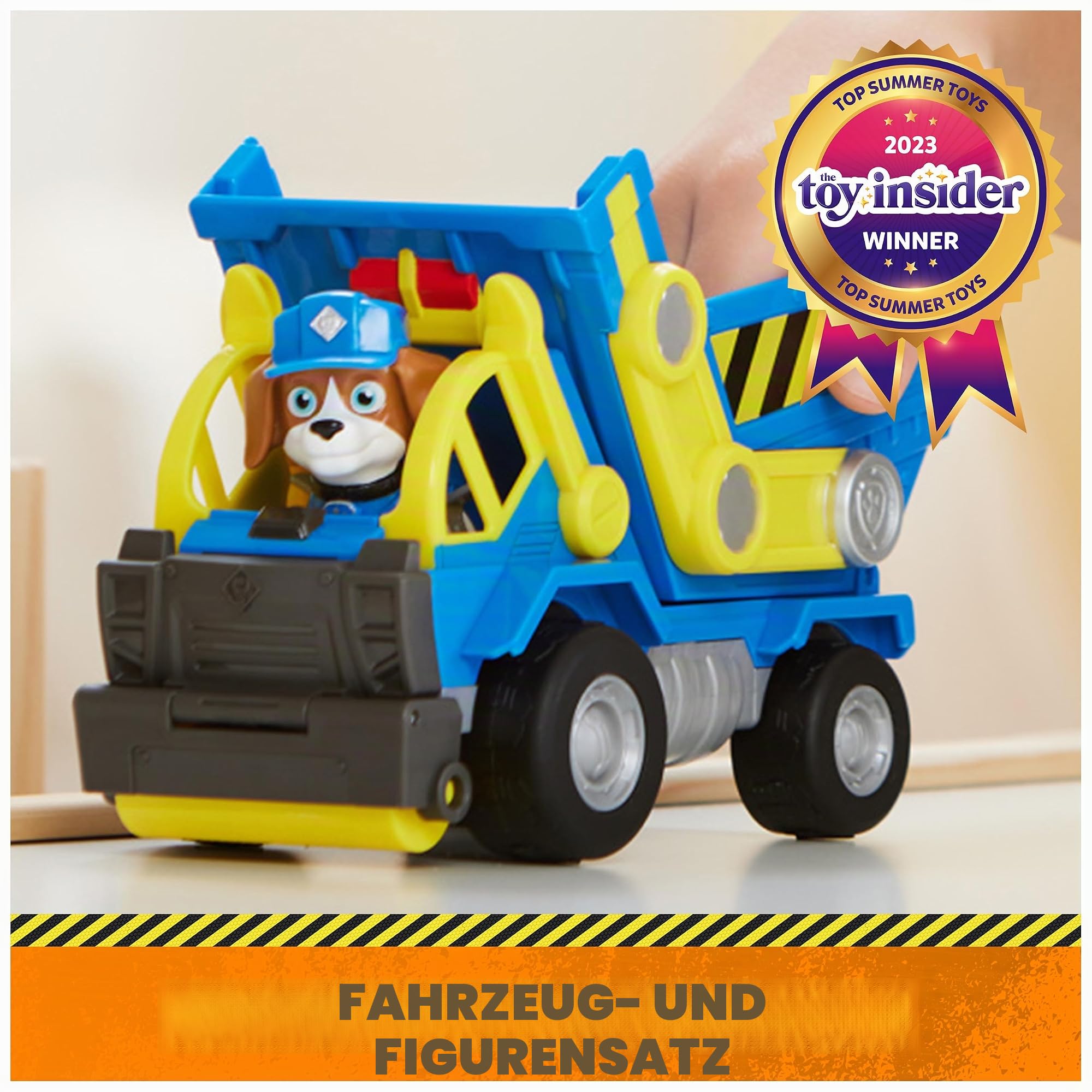 Rubble & Crew Wheeler's Muldenkipper Konstruktionsspielzeug & Sammelfigur | Bewegliche Roller, kippbares LKW-Bett, Wheeler-Actionfigur, Rollenspiel, Kinderspielzeug, für Jungen und Mädchen ab 3 Jahren