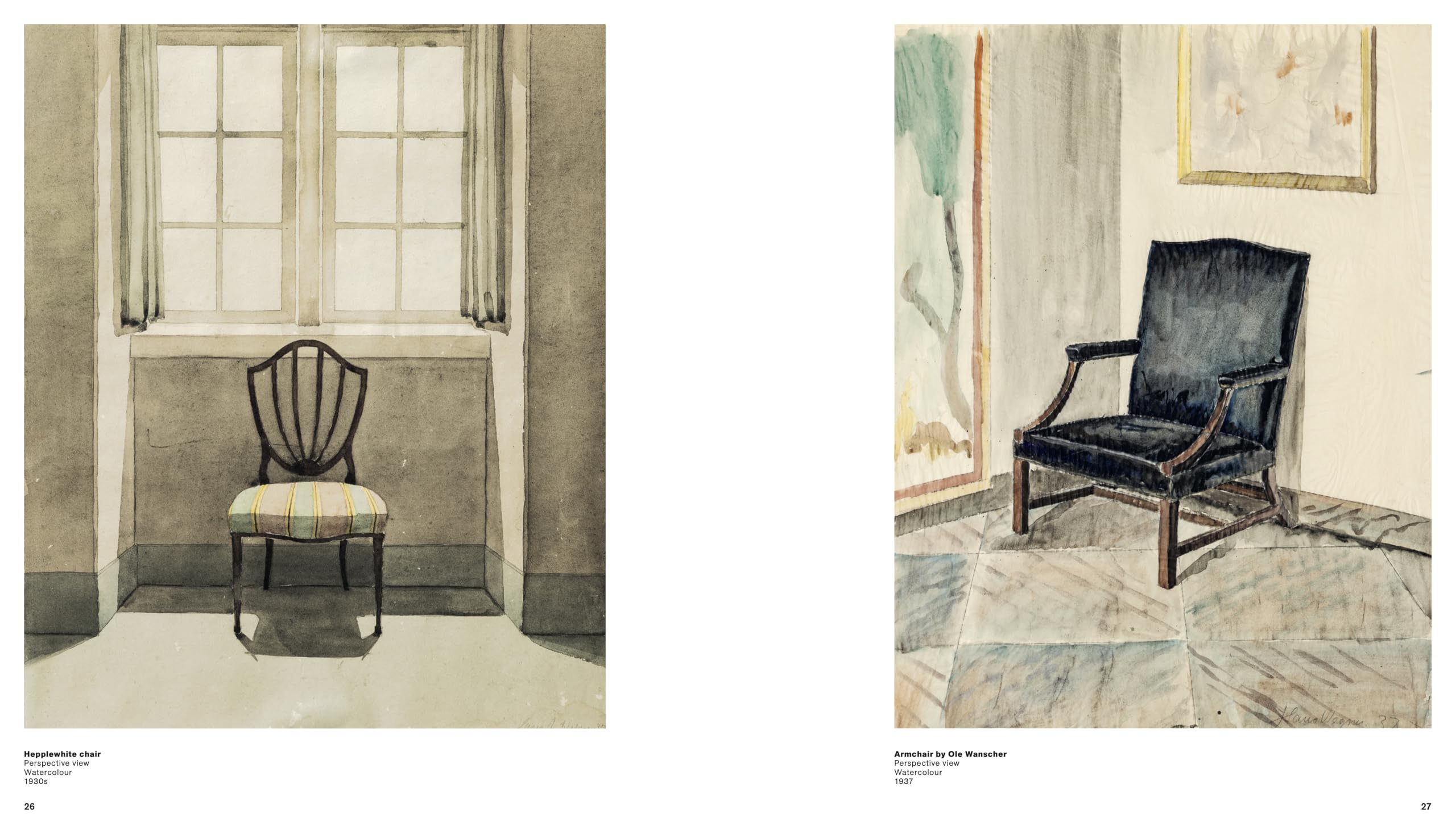 Watercolours by Hans J. Wegner: The artistic dimensions in his work