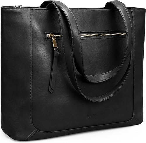 befen Bolsas de cuero genuino para mujer, bolso grande de cuero para el trabajo, bolsa de mano con compartimento para laptop