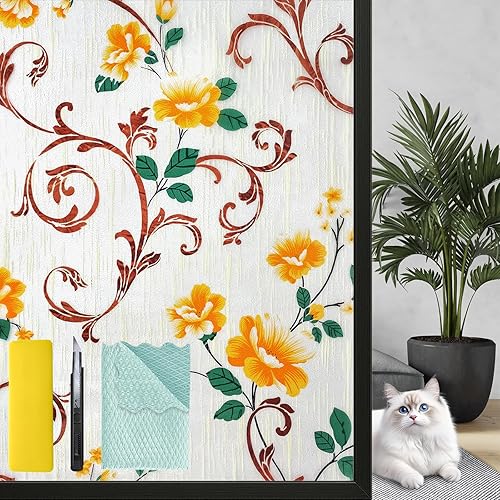 Miniatura 9 de Niviy - Película de privacidad grabada para ventana esmerilado y estático no adhesiva para oficina en casa 175 x 787 pulgadas