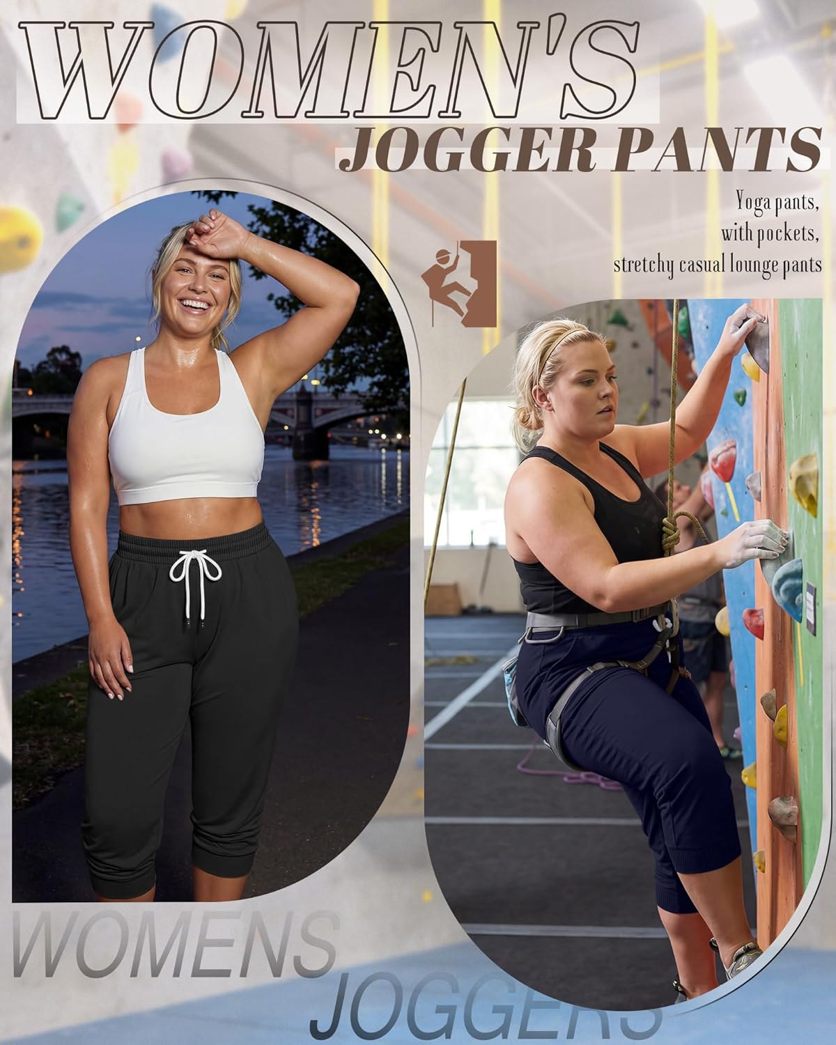 Neer 3 Pack Women's Plus Size Capris, Cotton Lounge Capri Pants Cropped Casual Sweatpants Drawstring Pants with Pockets - Image 5