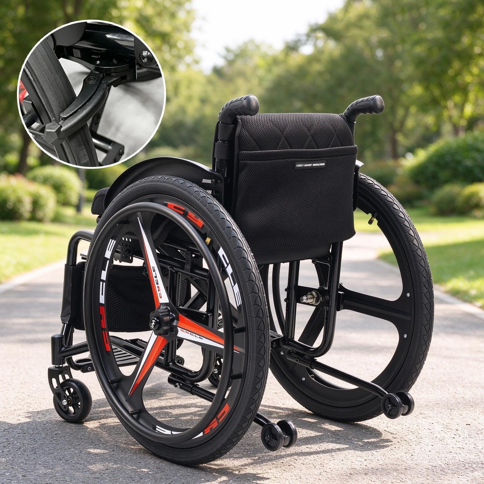 Sedia A Rotelle Sportiva Leggera Pieghevole