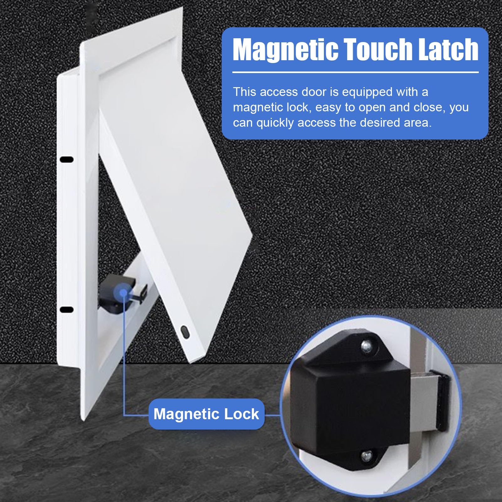 Trampilla Pladur Panel de Acceso Para Techo con Apertura Por Clic, Pequeño Panel de Acceso para Trampilla de Revisión de Fontanería, Tapa de Acceso a Servicios con Marco de Aluminio(White,25x25cm(9.8x