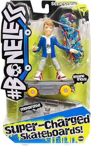 NSI Toys #Boneless Super-Charged Mini Toy Stunt Skateboard with Poseable Skater Action Figure