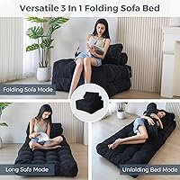 Vista 4 de MAXYOYO Folding Sofa Bed, Convertible Sleeper Chair with Pillow Foldable Mattress with Back Support, Portable Fold Out Chair Bed Comfy Floor Sofa