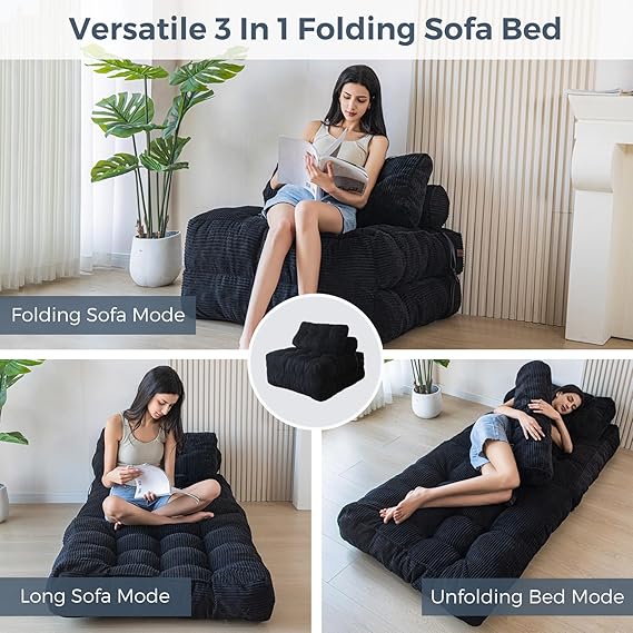 MAXYOYO Folding Sofa Bed, Convertible Sleeper Chair