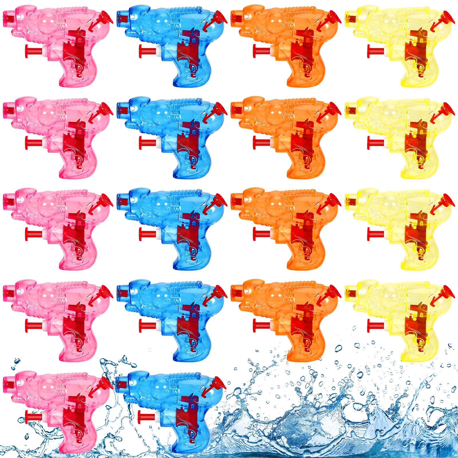 18x Pistolet à Eau Enfant, Lot de 18 Pistolets à Eau en Plastique 8 x 6.5 cm, Jouet Pistolet à Eau, Jeu Plage Piscine, Jouets d'été pour Enfants, Jeu de Piscine de Plage en Plein air