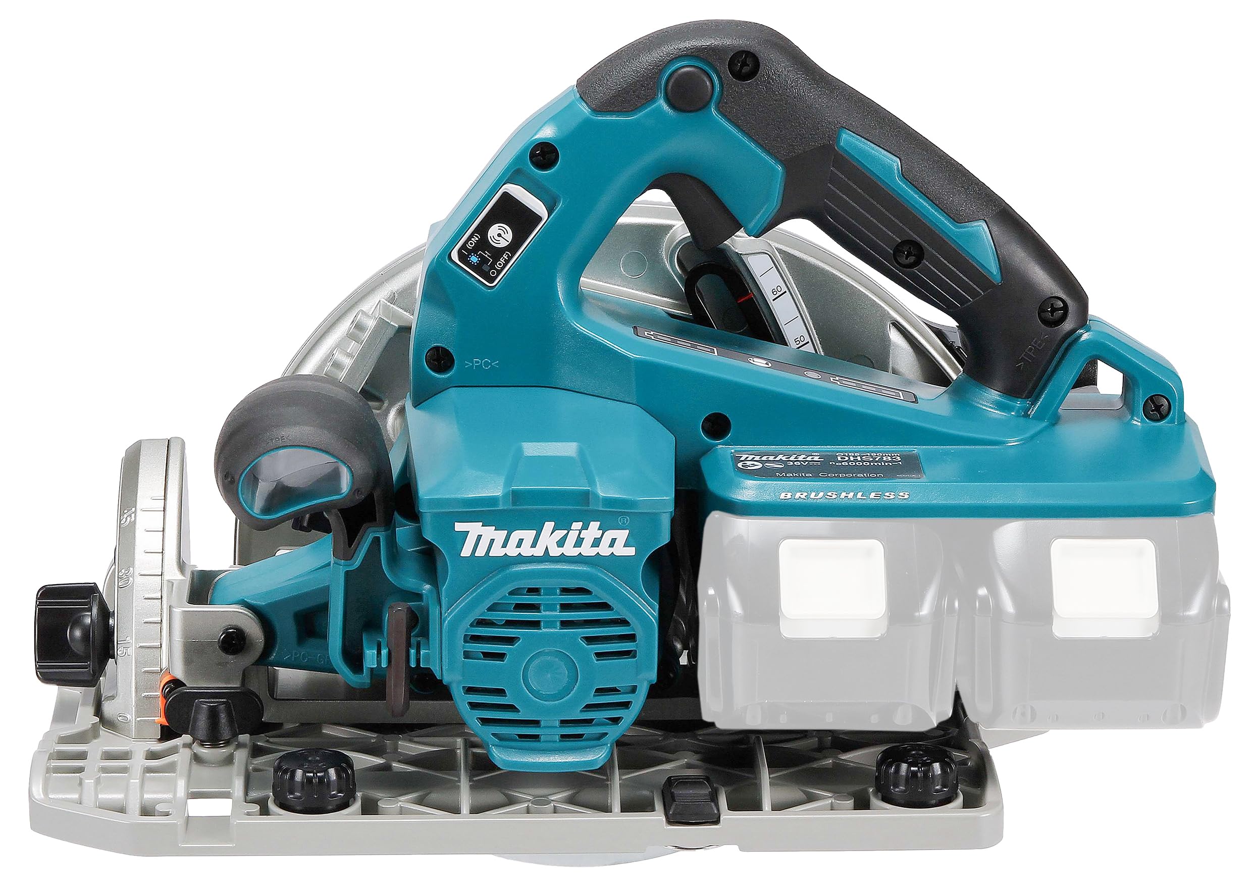 Makita DHS783ZJU Akku-Handkreissöge 2x18 V mit Bluetooth (ohne Akku, ohne Ladegerät) im MAKPAC