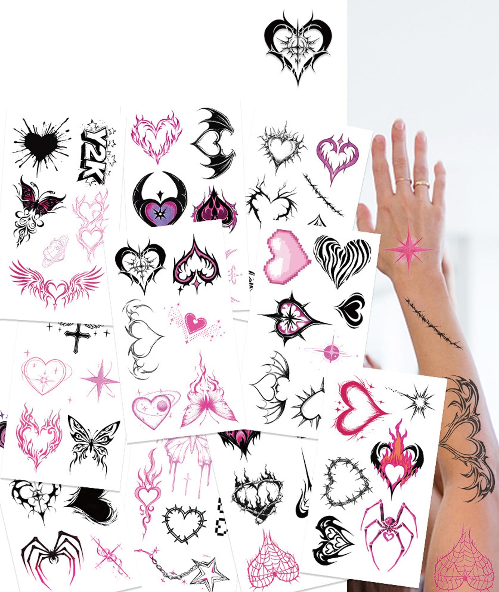 10pcs y2k Accessories, Tattoo Sticker, Temporary Tattoo, Easy to Apply And Remove, Suitable for Fashionable Pairing At Parties and Festivals-picture-33