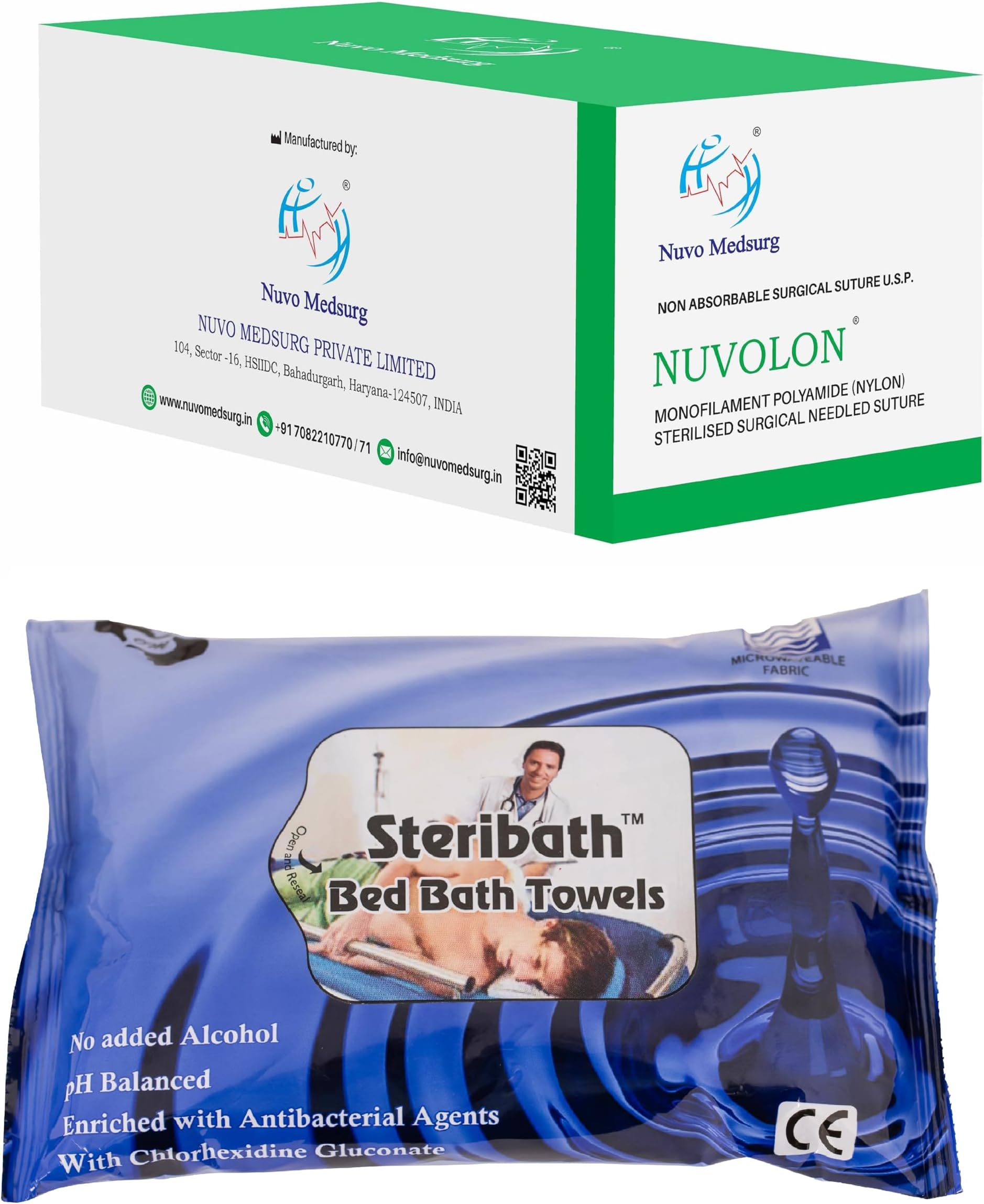 NUVOLON Monofilament Polyamide Sutures (Code No NM3328S) - Pack of 12 Foils