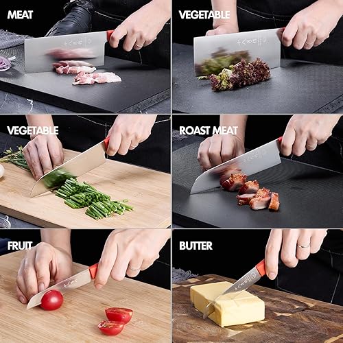 Miniatura 6 de SHI BA ZI ZUO Juego de cuchillos de cocina, cuchillo de carne, cuchillo de chef, cuchillo Santoku profesional mango de diseño ergonómico