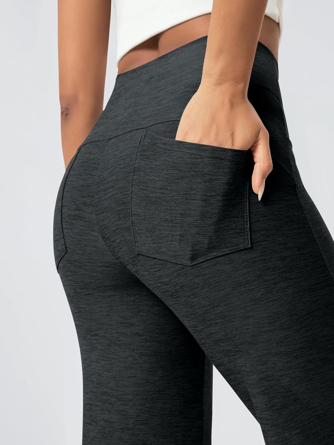 ODODOS Women's Tummy Control Wide Leg Pants - Ultra Soft odSTRATUM Tech High Waist Work Pants with Pockets, 31" Inseam