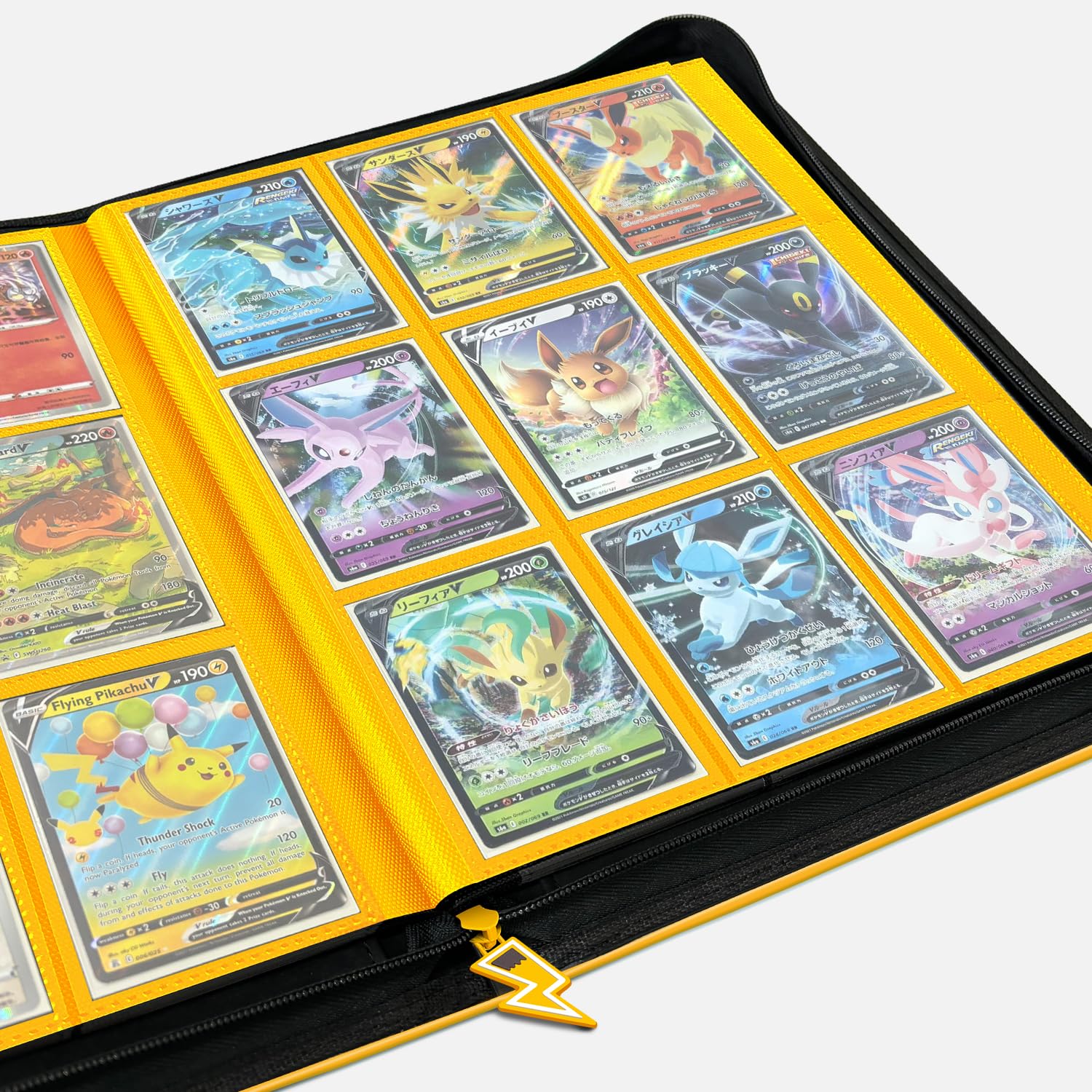 Douper Raccoglitore di carte da collezione, 9 tasche, capacità 360 carte | Album di carte da collezione con tasche laterali per carte da gioco, colore: giallo