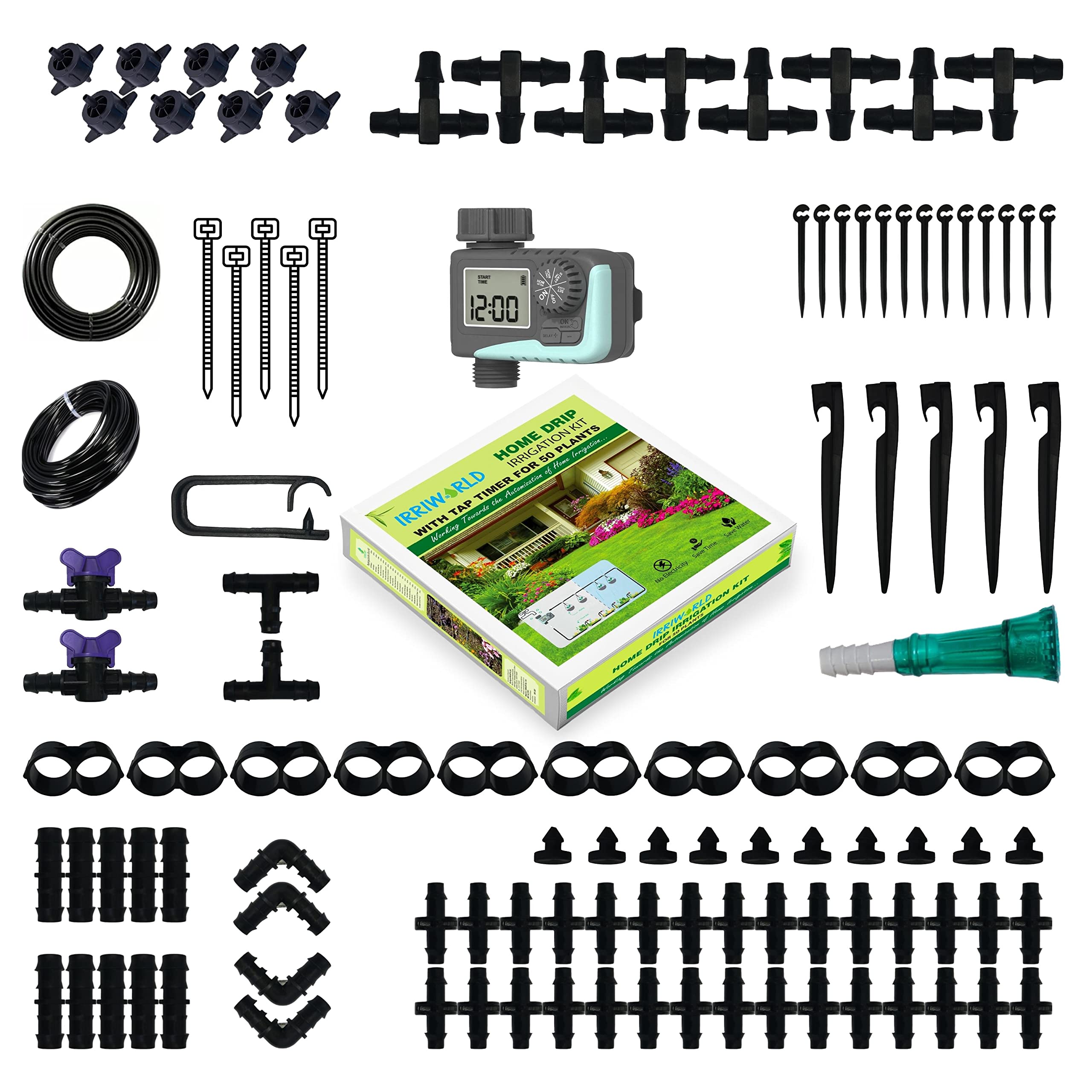 Automatic Drip Irrigation Kit for Home Garden With Tap Timer (50 Plants) (B09NBJTWPH) Amazon Price History, Amazon Price Tracker
